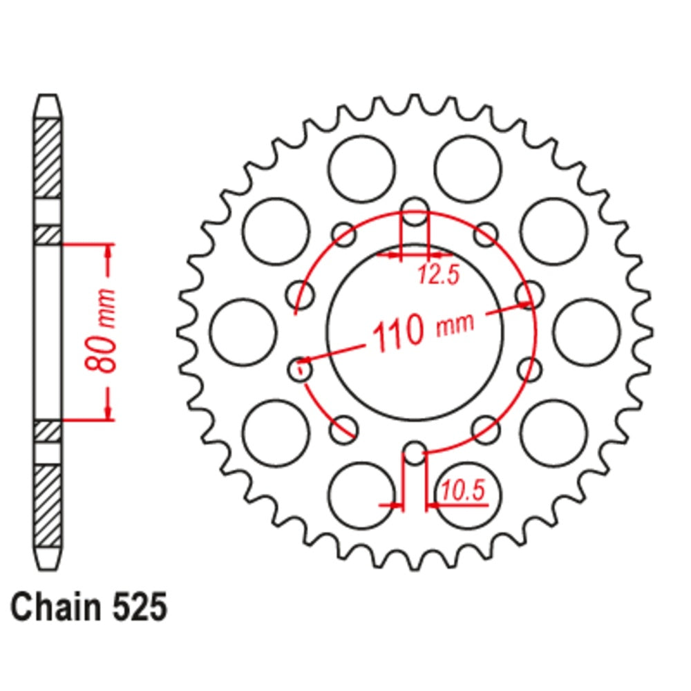 44T - Rear Sprocket - Stealth Supersprox Honda