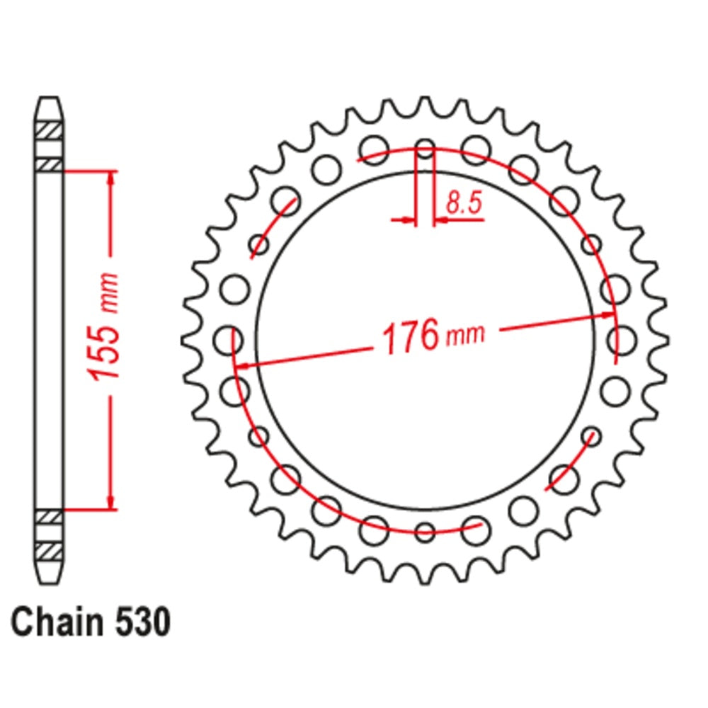 43T - Rear Sprocket - Stealth Supersprox Triumph