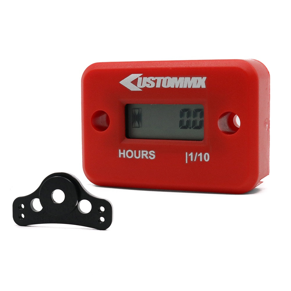 Kustom Hardware Hour Meter with Mounting Bracket Included - Red