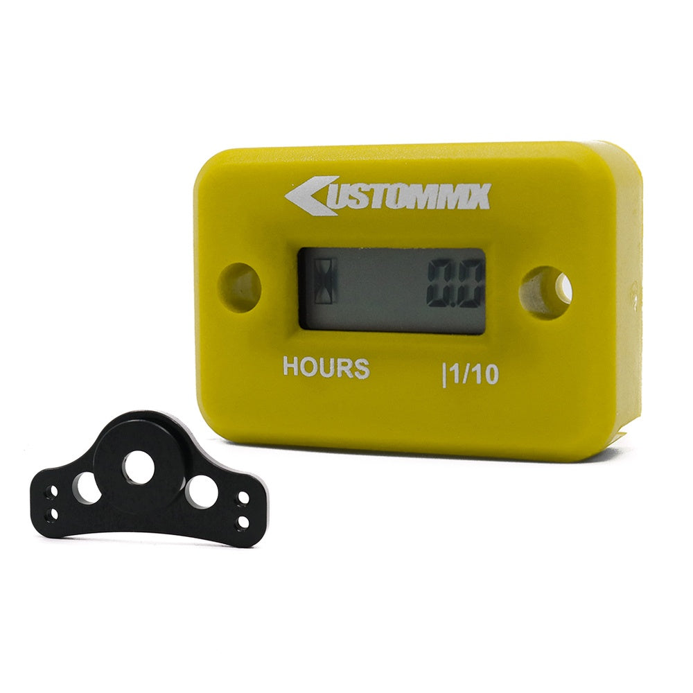 Kustom Hardware Hour Meter with Mounting Bracket Included - Yellow
