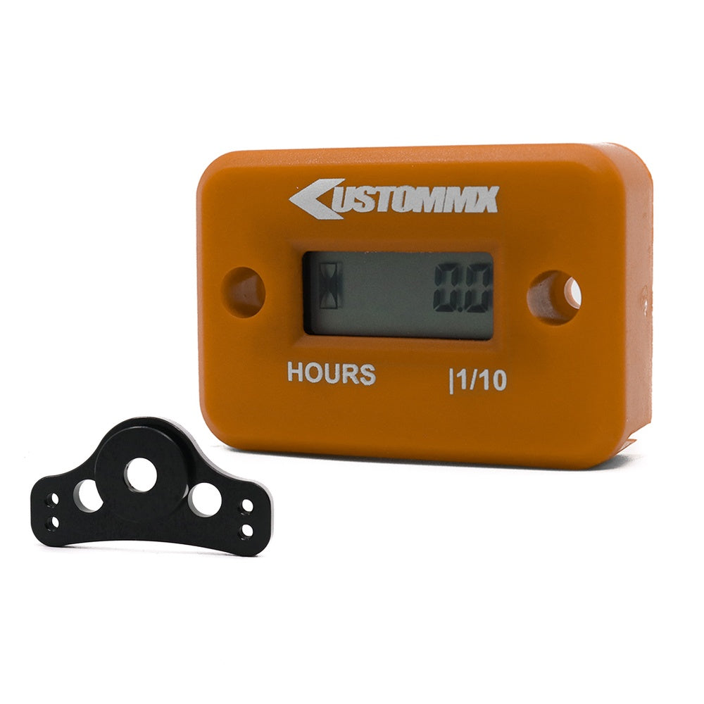 Kustom Hardware Hour Meter with Mounting Bracket Included - Orange