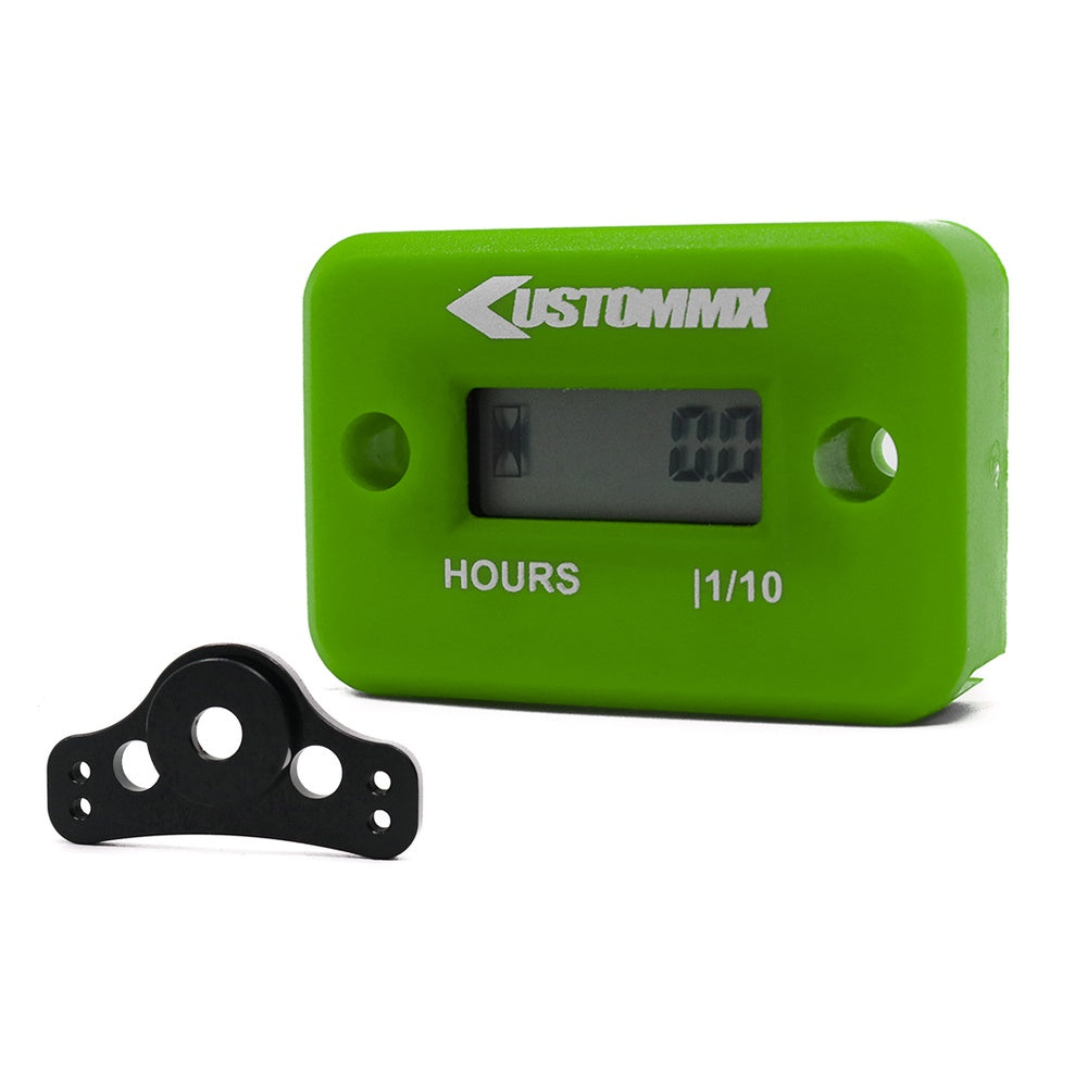 Kustom Hardware Hour Meter with Mounting Bracket Included - Green