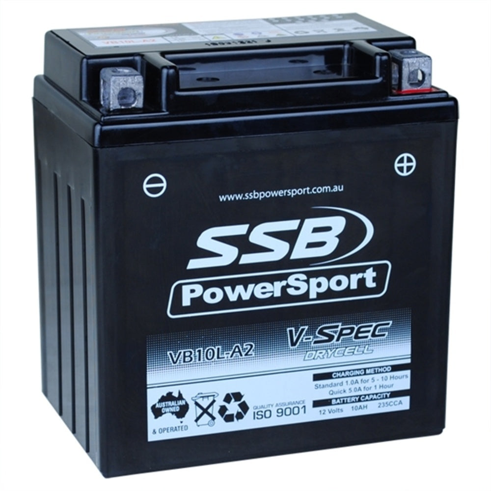 12V SSB V-Spec High Perform. AGM Battery (4) (12N10-3A-1, 12N10-3B, 12N11-3A, 12N11-3A-1, 12N11-3B, CB10L-A2, CB10L-B, CB10L-B2, GB10L-A2, YT10L-S) (3.98 Kg)