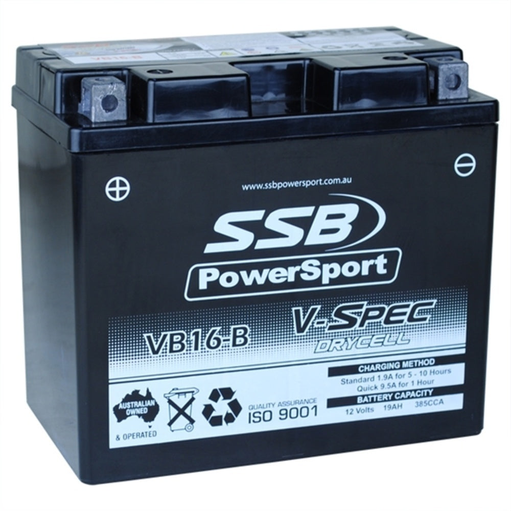 12V SSB V-Spec High Perform. AGM Battery (2) (12N16-4B, CB16-B, CB16-B-CX) (6.46 Kg)