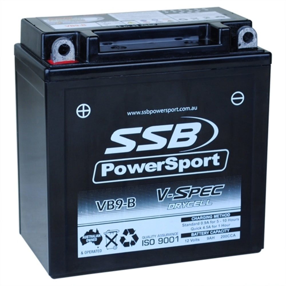 12V SSB V-Spec High Perform. AGM Battery (6) (12N7-4A, 12N7-4B, 12N9-4B-1, CB7-A, CB9-A, CB9-A2, CB9A-A, CB9-B, GB9-B, YT9BA-4, YTX9A-BS) (3.33 Kg)