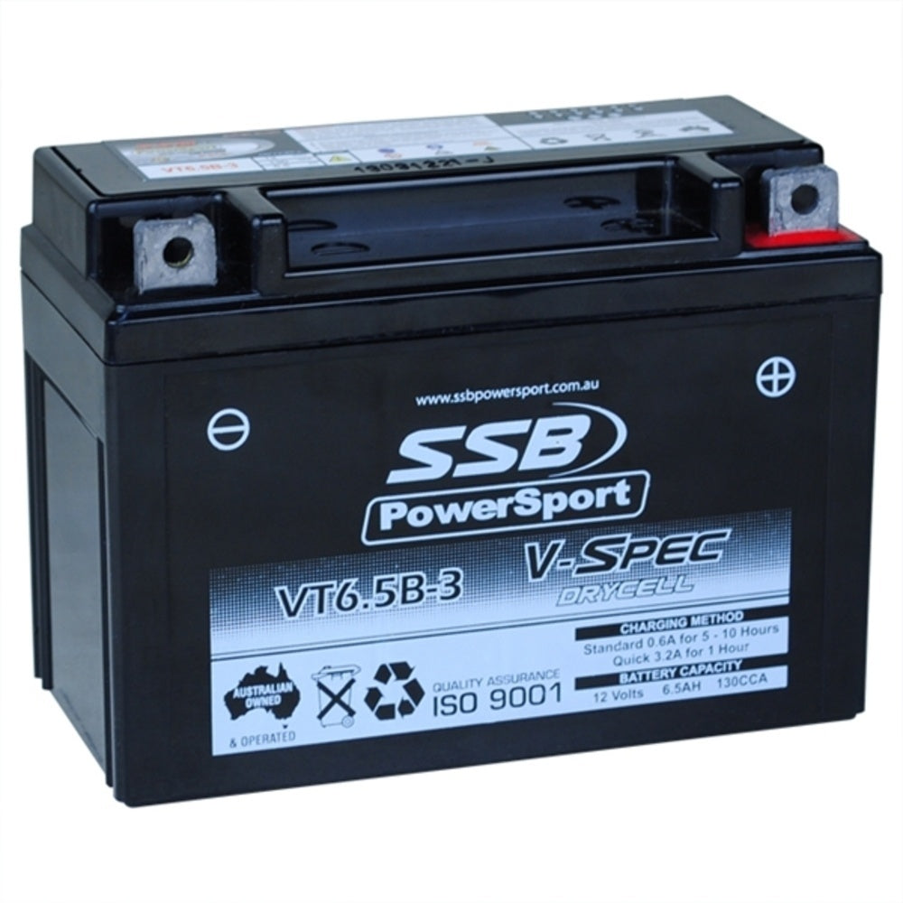 12V SSB V-Spec High Perform. AGM Battery (10) (YT6.5B-3) (2.48 Kg)