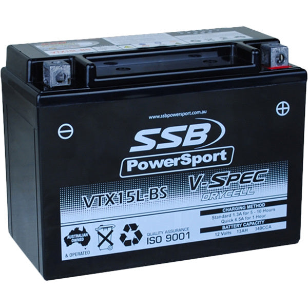 12V SSB V-Spec High Perform. AGM Battery (4) (YTX15L-BS) (5.01 Kg)