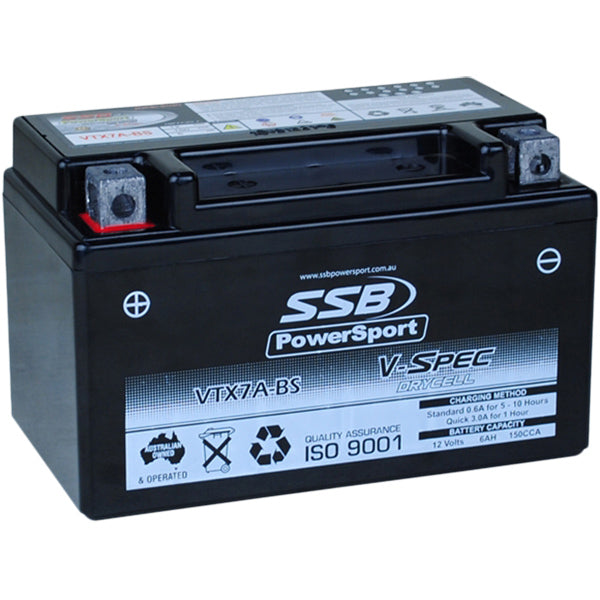 12V SSB V-Spec High Perform. AGM Battery (6) (YTX7A-BS) (2.82 Kg)