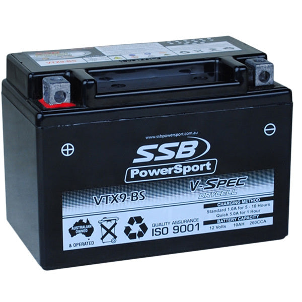 12V SSB V-Spec High Perform. AGM Battery (6) (YTX9-BS, YTR9-BS, GTX9-BS, YTX12A-BS) (3.45 Kg)