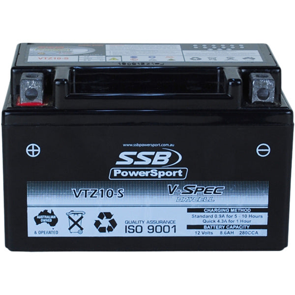 12V SSB V-Spec High Perform. AGM Battery (6) (YTZ10-S, GTZ10-S, YTZ10-S-BS) (3.47 Kg)