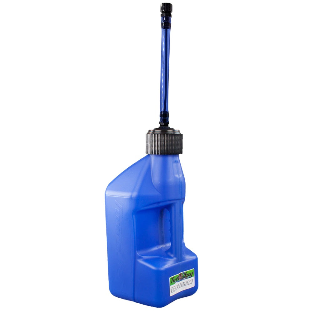 2.7 gal/10 Litre Blue Tuff Jug with Black Standard Cap/Blue Flexible Auto Shut Off Spout