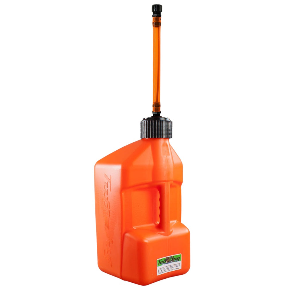 5 gal/20 Litre Orange Tuff Jug w/Black Standard Cap/Orange Flexible Auto Shut Off Spout