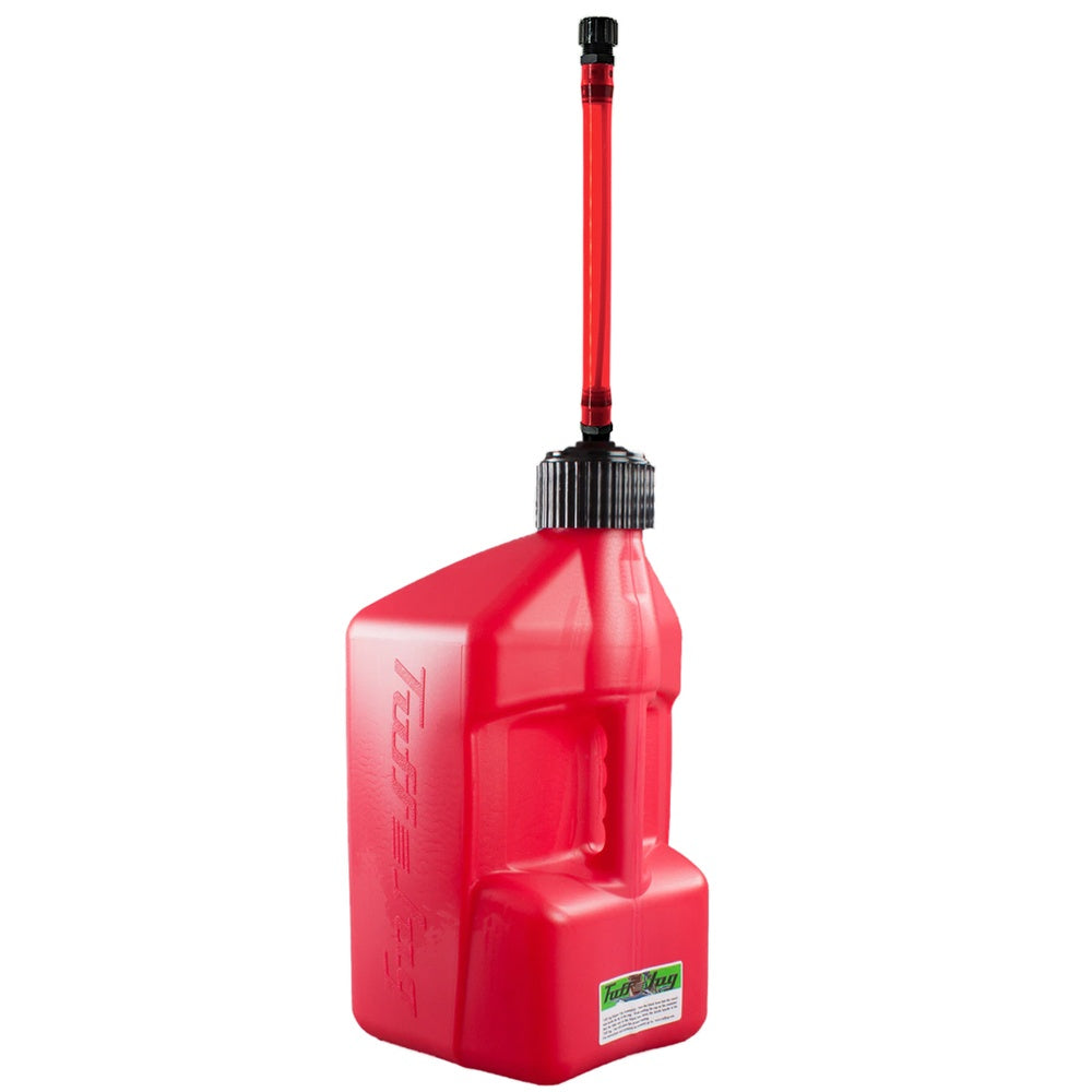 5 gal/20 Litre Red Tuff Jug with Black Standard Cap/Red Flexible Auto Shut off Spout