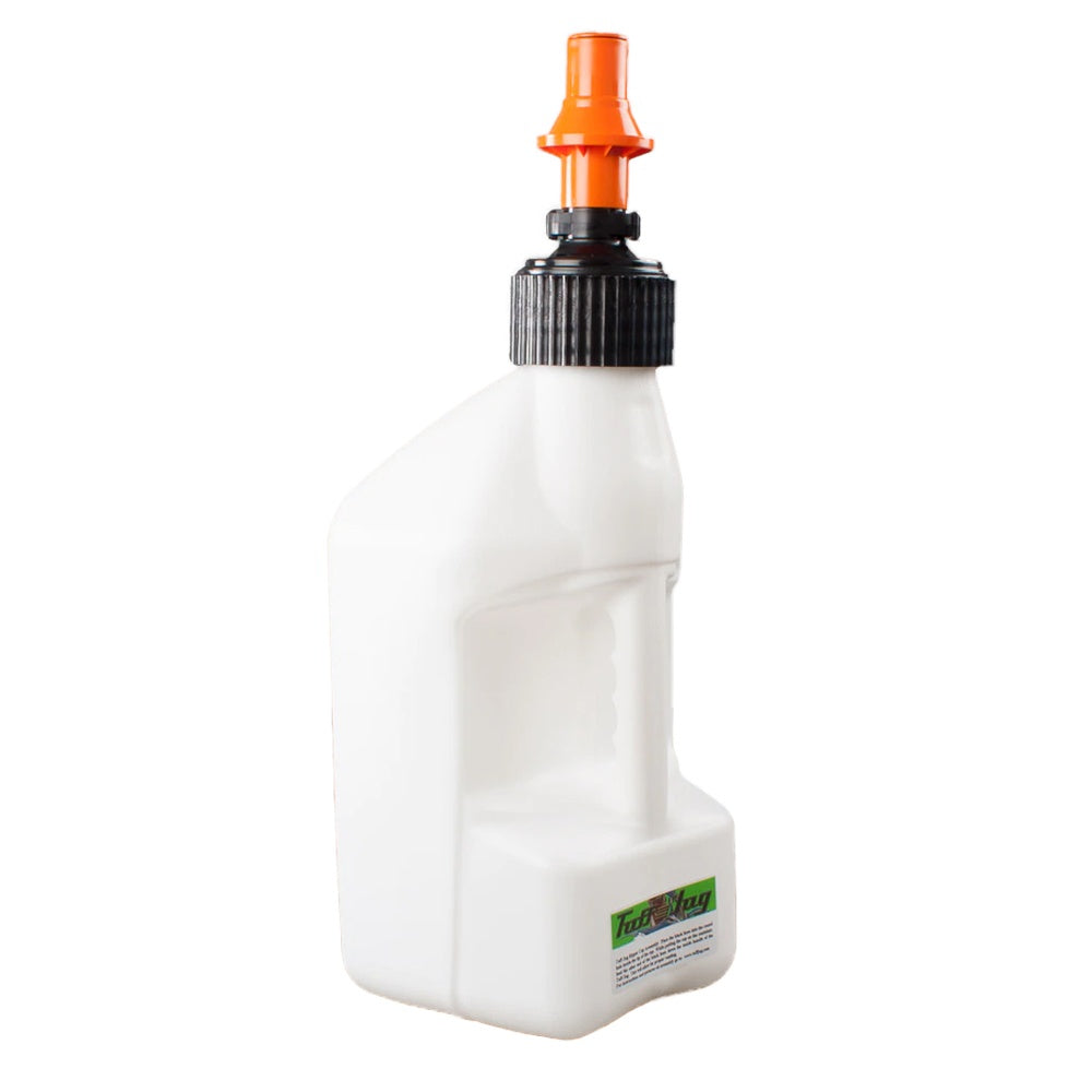 2.7 gal/10 Litre White Tuff Jug with Orange Ripper Cap