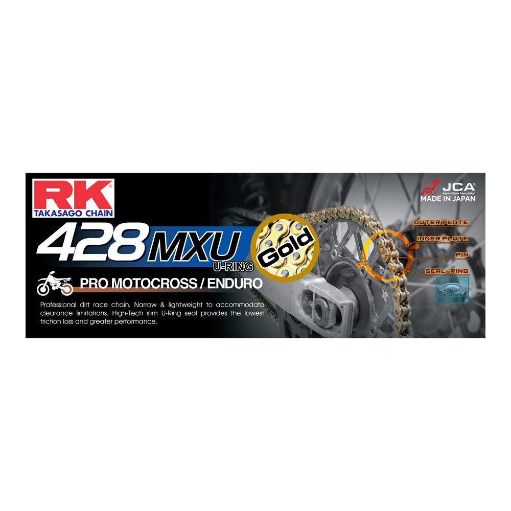 RK CHAIN 428MXU - 136 LINK - GOLD