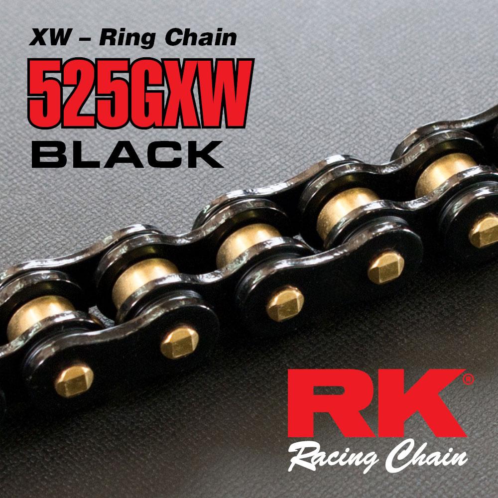 RK CHAIN 525GXW - 120 LINK - BLACK/GOLD