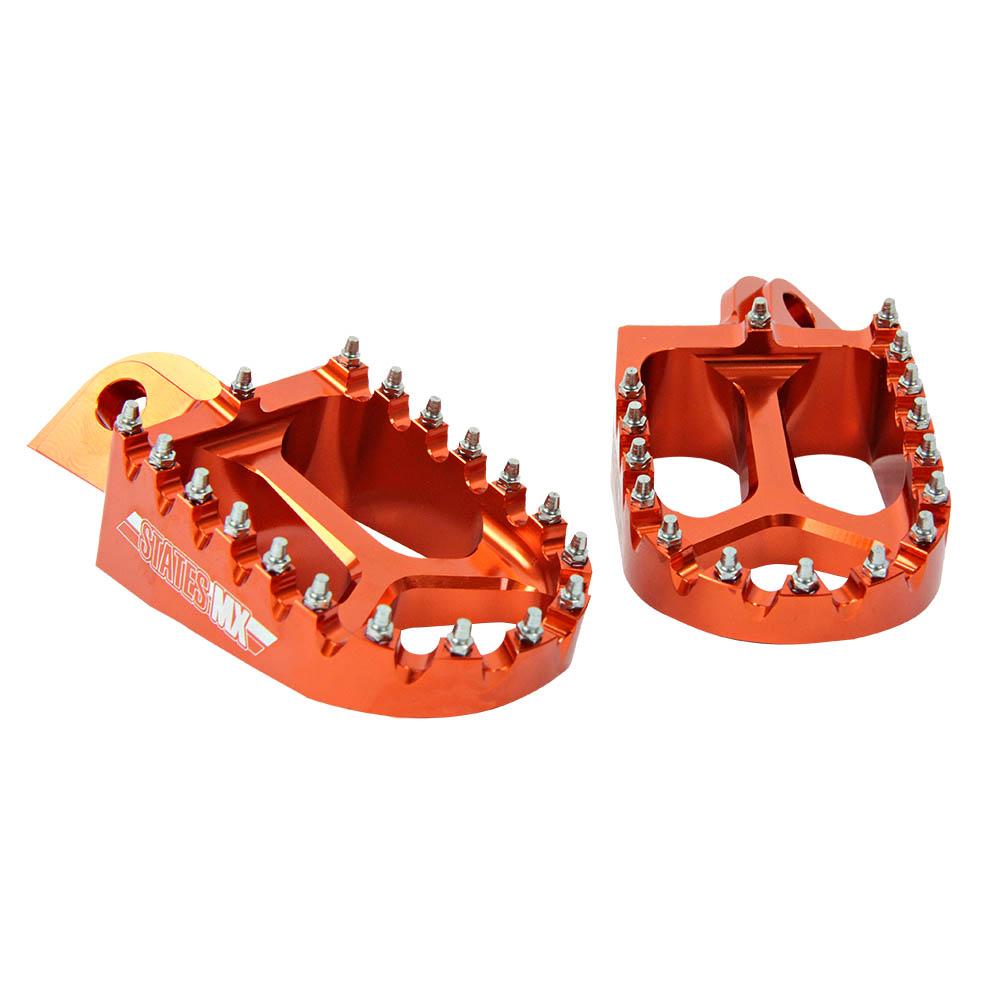 STATES MX S2 ALLOY OFF ROAD FOOTPEGS - KTM - ORANGE