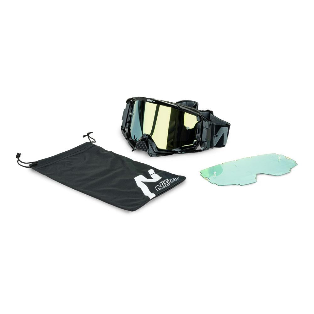 NITRO NV-150 MX GOGGLE BLACK FRAME GOLD LENS