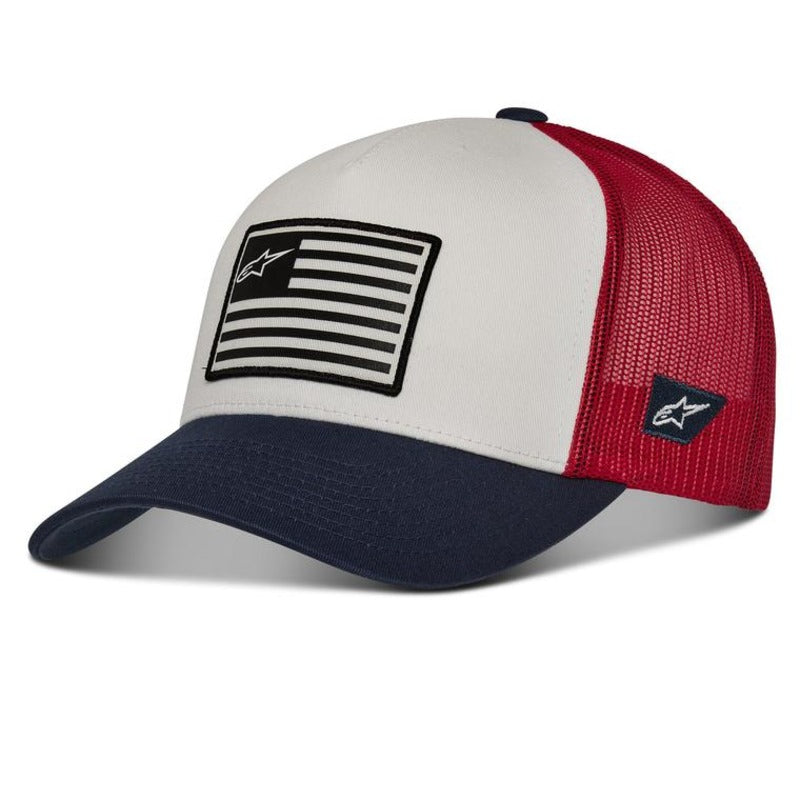 ALPINESTARS FLAG SNAPBACK HAT WHITE/NAVY/RED