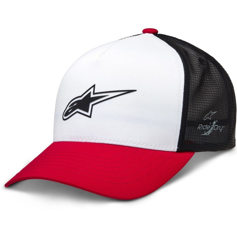 ALPINESTARS ADVANTAGE TECH TRUCKER HAT WHITE/RED/BLACK