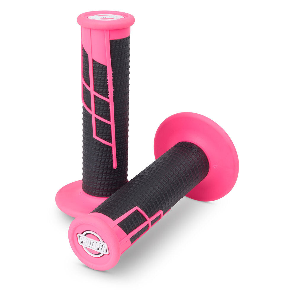 Protaper Clamp-On 1/2 Waffle Grip Neon Pink/ Black