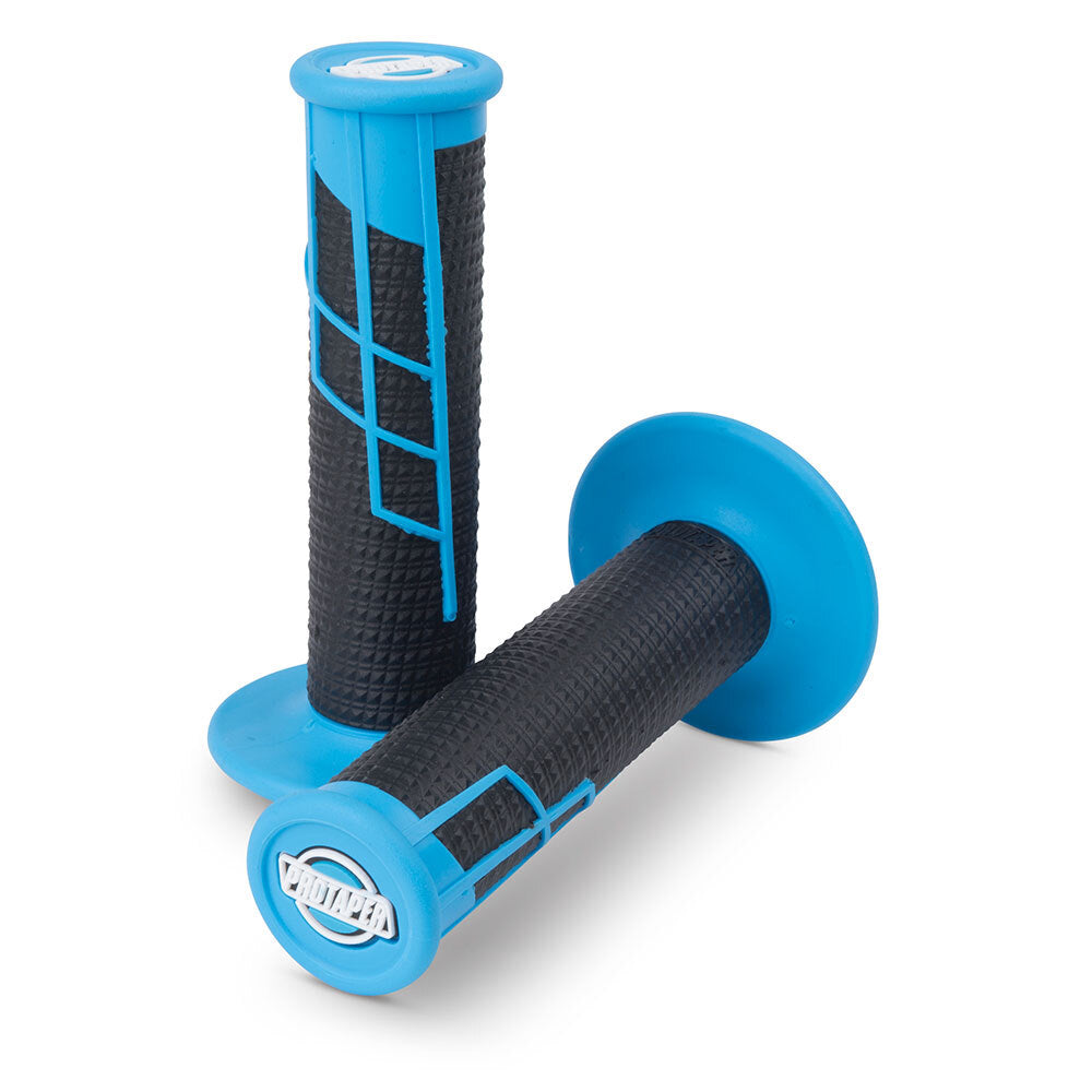 Protaper Clamp-On 1/2 Waffle Grip Neon Blue/ Black