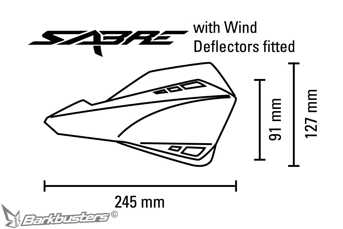 SABRE MX Enduro Handguard
TO FIT:
Motocross and Enduro bikes