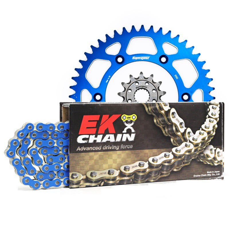 YZ125/YZ250F 05-16,Front: 5LN-13,Rear: 428-48 ALLOY BLUE,Chain: 520 MRD7 BLUE