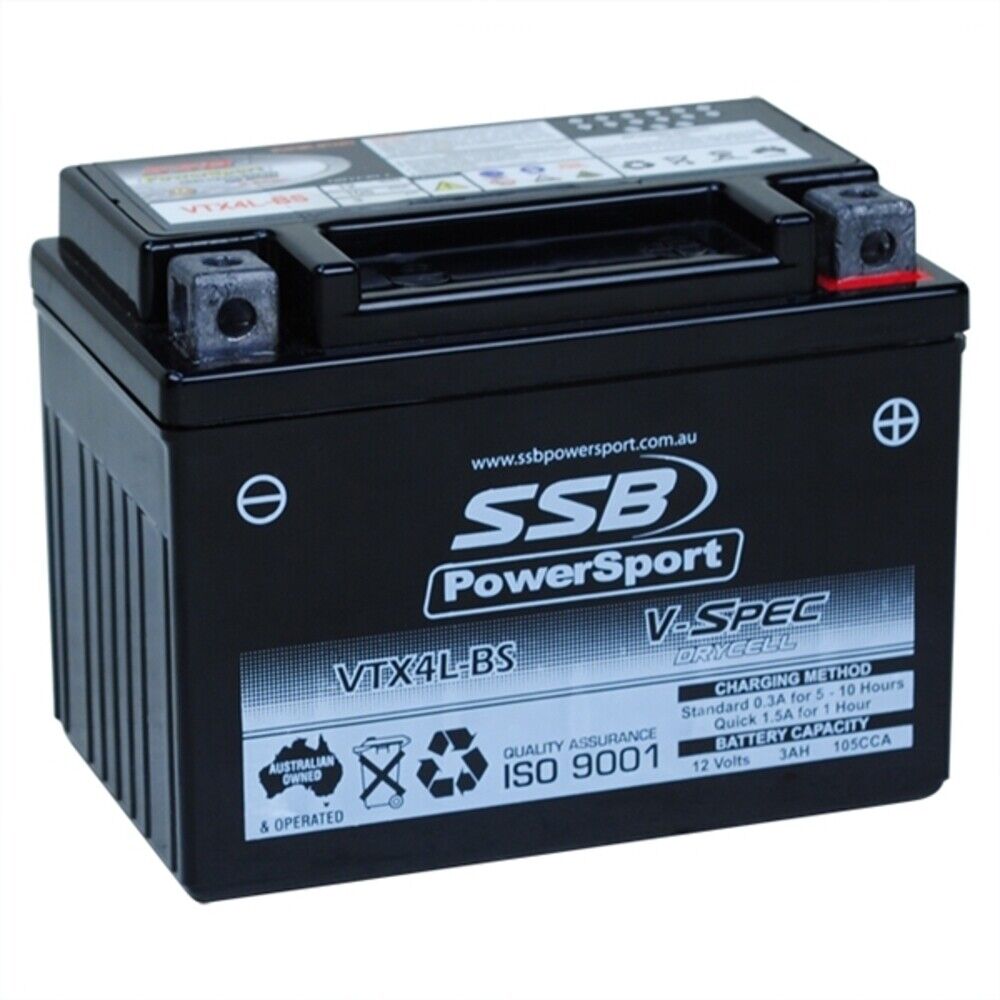 12V SSB V-Spec High Perform. AGM Battery (10) (YTX4L-BS, GTX4L-BS, YTZ5-S, CB4L-A, CB4L-B, GB4L-B, YTX4AL-BS) (1.65 Kg)
