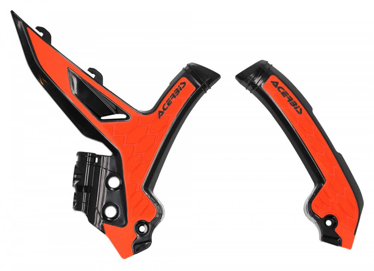 ACERBIS X-GRIP FRAME GUARDS KTM SX SXF 23-24 EXC EXCF 24 BLACK ORANGE