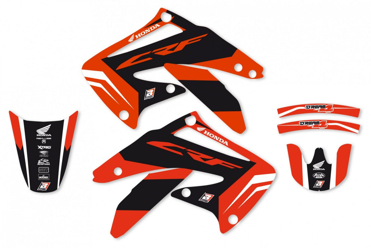 BLACKBIRD GRAPHICS KIT DREAM 4 HONDA CRF 450 02-04