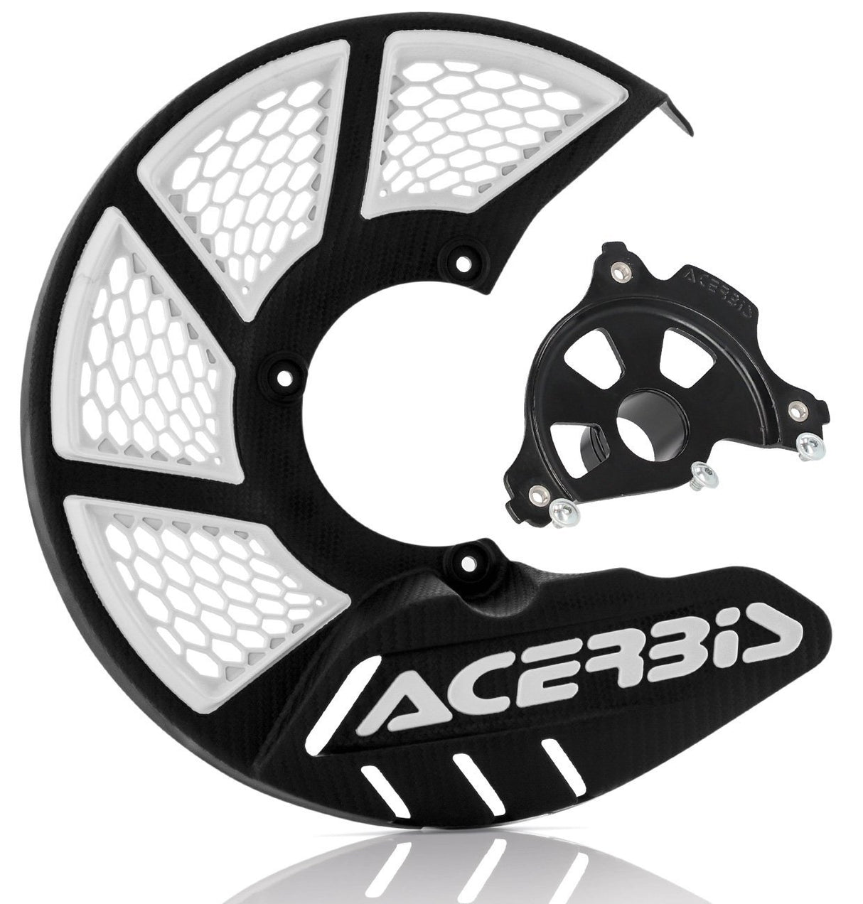 ACERBIS X-BRAKE 2.0 DISC COVER & BLK MOUNT BLACK WHITE SHERCO EXPLORER FORK 18-23