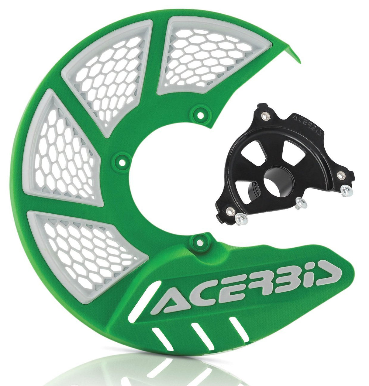 ACERBIS X-BRAKE 2.0 DISC COVER & BLK MOUNT GREEN WHITE KAWASAKI KXF 250 21-22 450 19-23