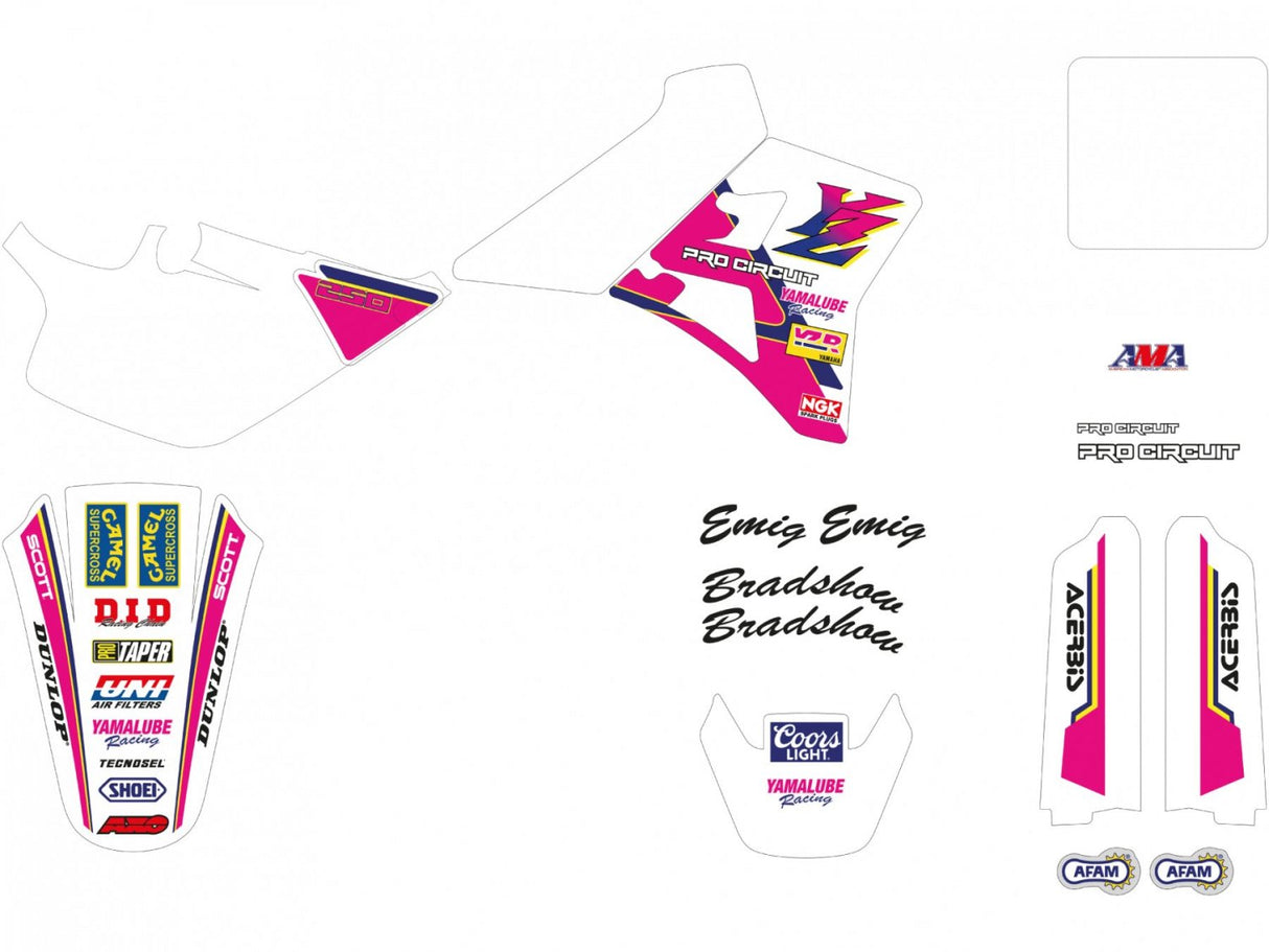 TECNOSEL DECALS REPLICA YAMAHA USA YZ 125 250 90-92