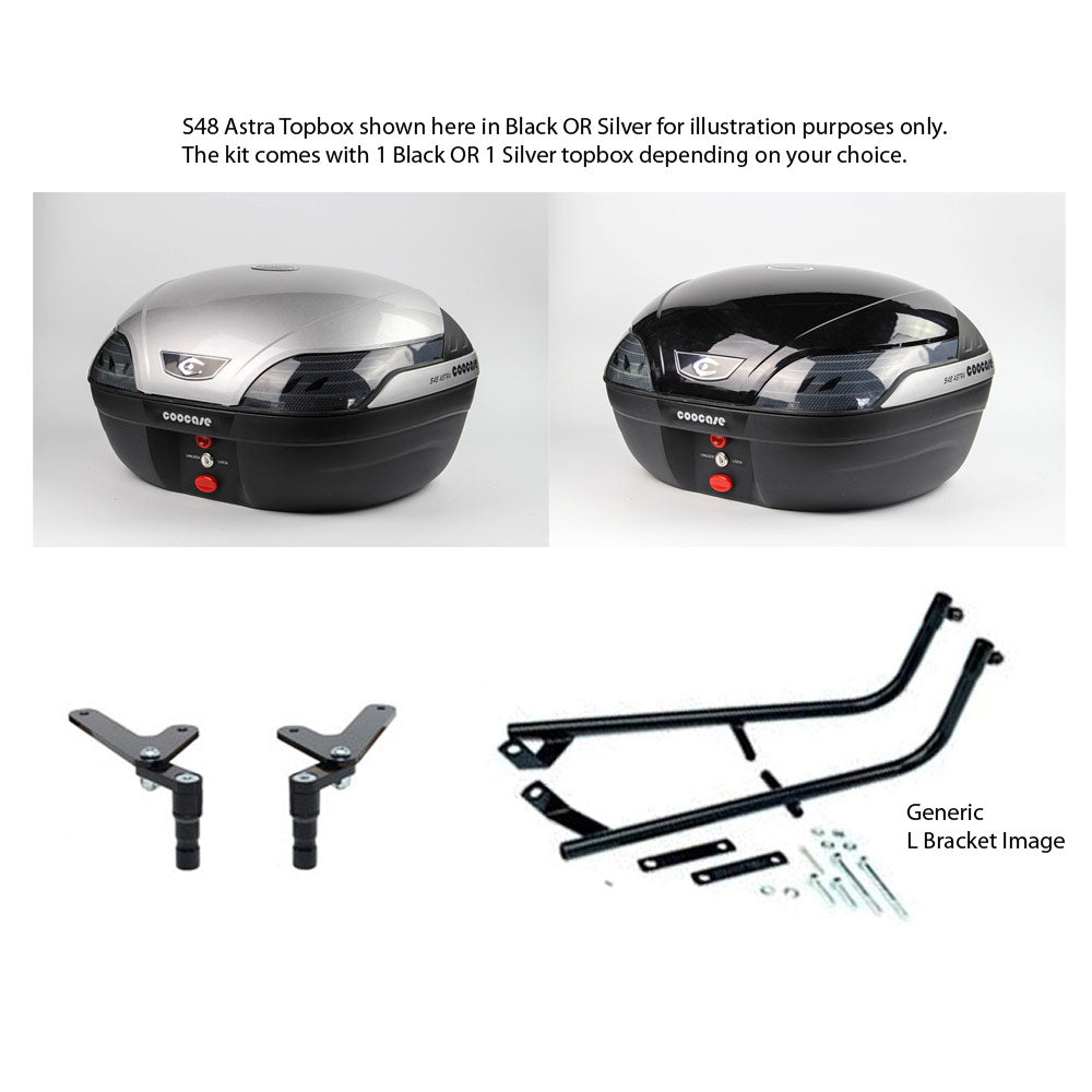 S48 Astra 48L Black Topbox Kit KAWASAKI NINJA 400 & Z400 18-23