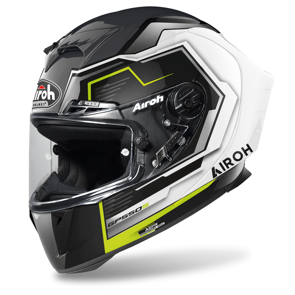 AIROH - GP550-S ‘RUSH’ WHITE/YELLOW GLOSS