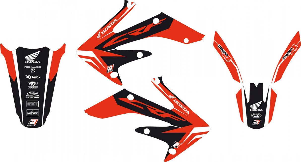 BLACKBIRD GRAPHICS KIT DREAM 4 HONDA CRF 250 04-09 CRFX 04-16