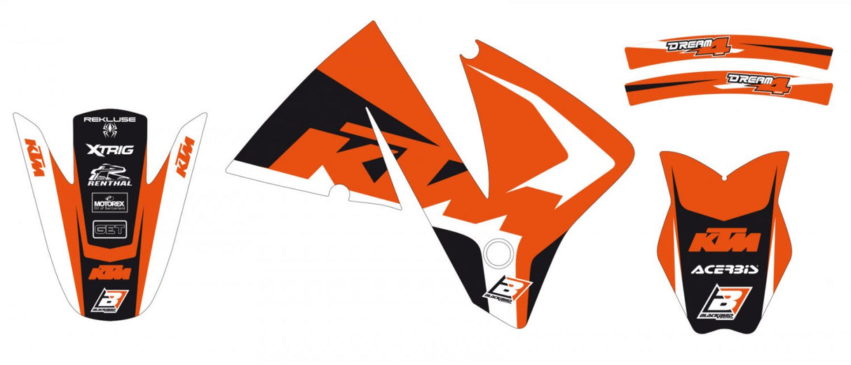 BLACKBIRD GRAPHICS KIT DREAM 4 KTM EXC EXCF 01-02