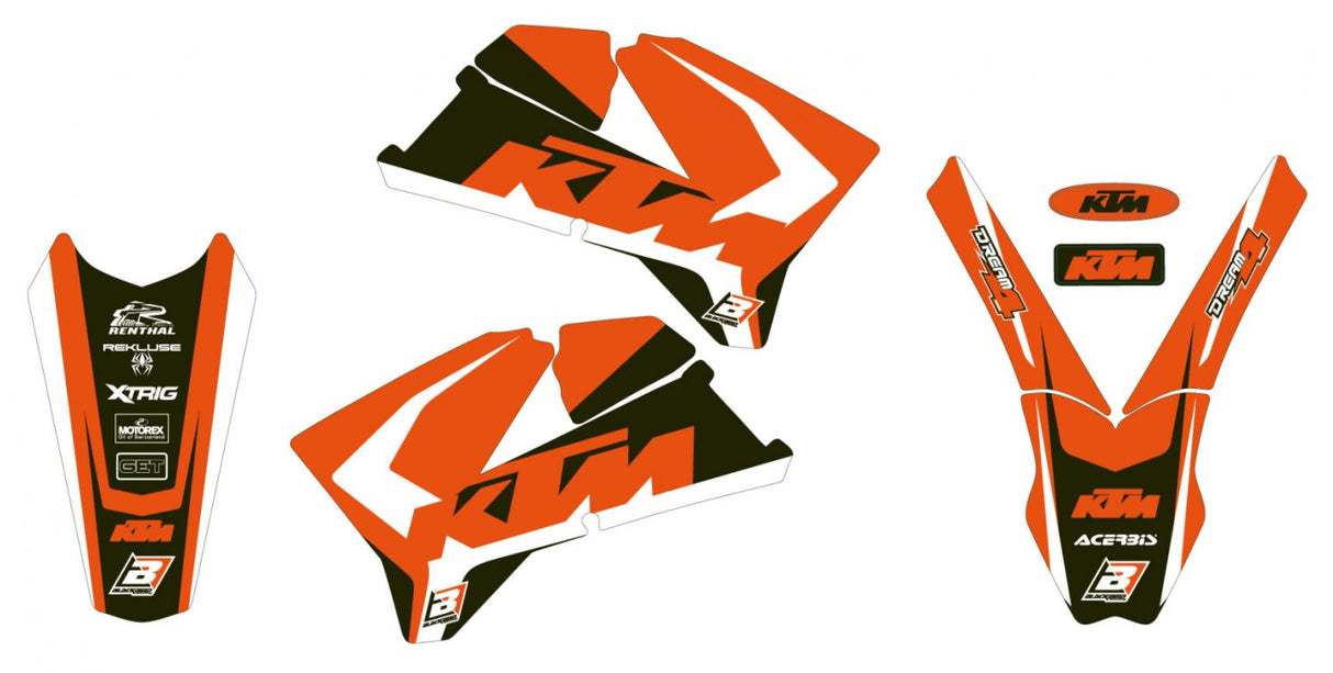 BLACKBIRD GRAPHICS KIT DREAM 4 KTM EXC EXCF 05-07 SX SXF 05-06