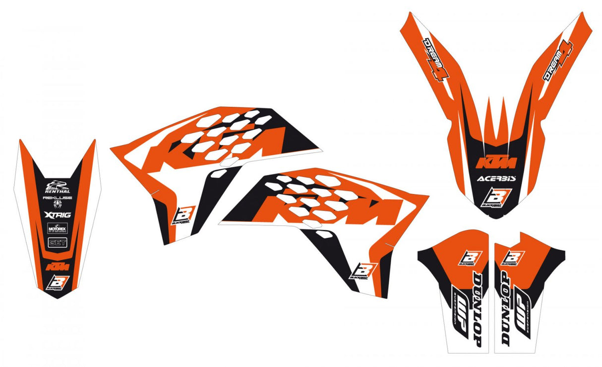 BLACKBIRD GRAPHICS KIT DREAM 4 KTM EXC EXCF 08-11 SX SXF 07-10