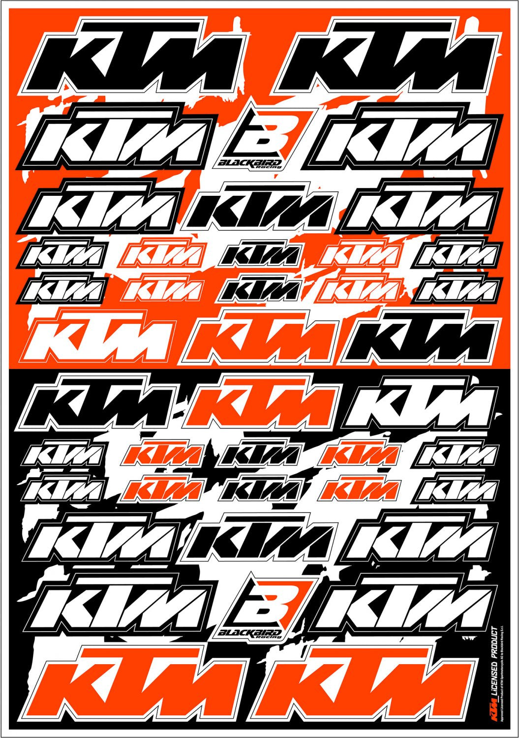 BLACKBIRD DECAL UNIVERSAL KTM LOGO STICKER SHEET