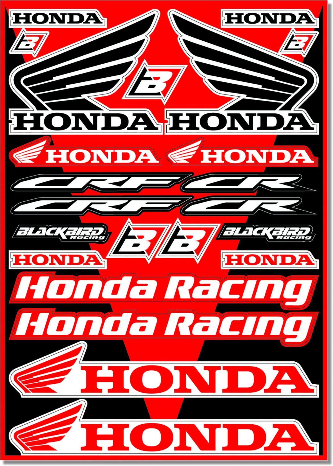 BLACKBIRD DECAL UNIVERSAL HONDA CRF STICKER SHEET KIT