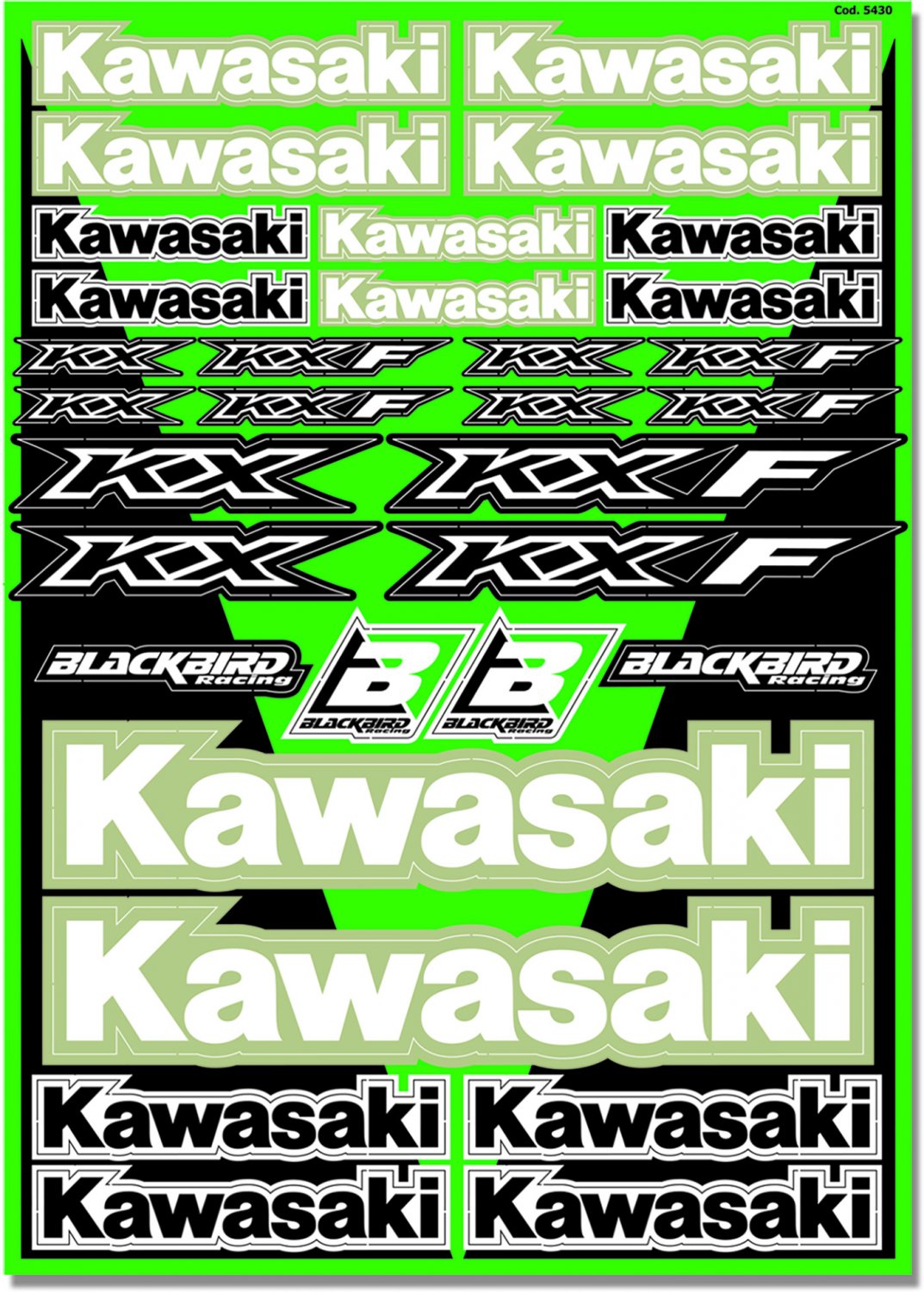 BLACKBIRD DECAL UNIVERSAL KAWASAKI KXF KX STICKER SHEET KIT