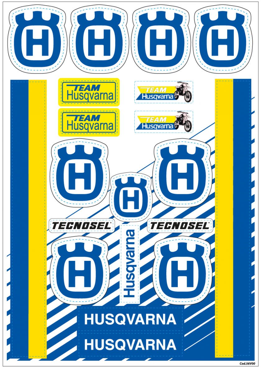 TECNOSEL VINTAGE DECAL UNIVERSAL HUSQVARNA STICKER SHEET KIT