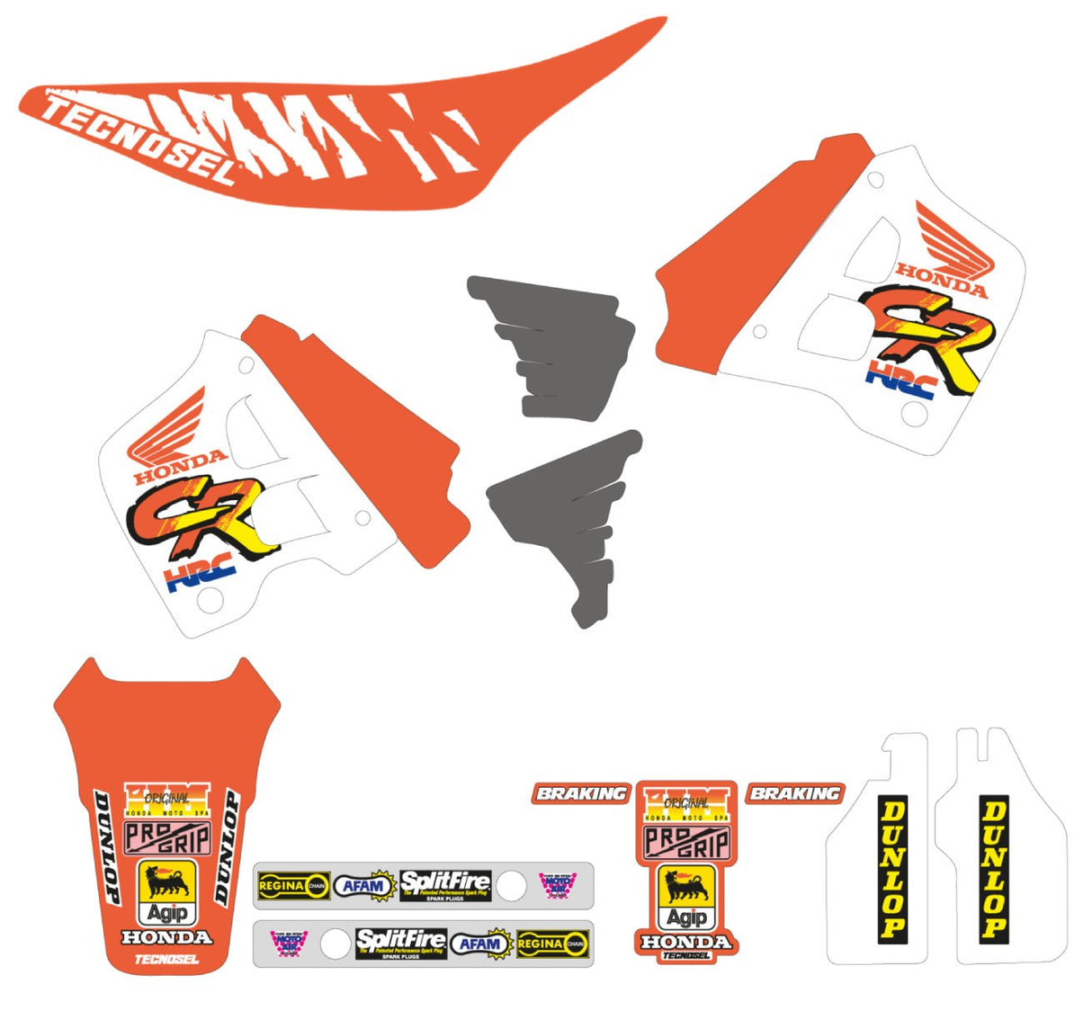 TECNOSEL GRAPHICS KIT TEAM REPLICA HONDA CR 125 91-92 250 90-91