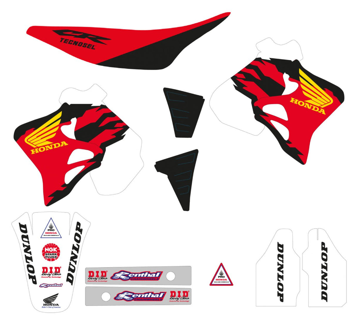TECNOSEL GRAPHICS KIT TEAM REPLICA HONDA CR 125 95-97 250 95-96