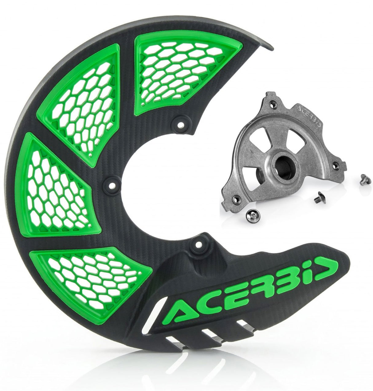 ACERBIS X-BRAKE 2.0 DISC COVER & MOUNT BLACK GREEN KAWASAKI KXF 250 21-22 450 19-23