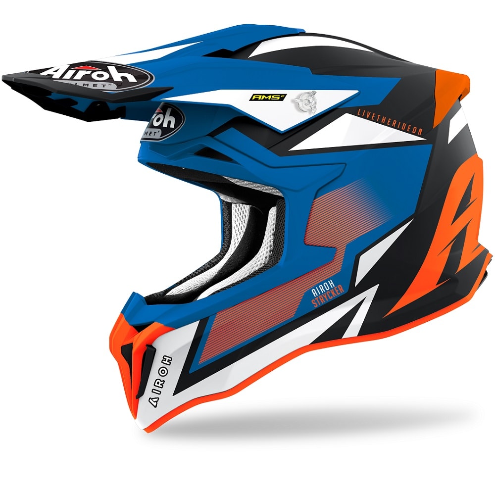 AIROH - STRYCKER ‘AXE’ BLUE ORANGE MATT