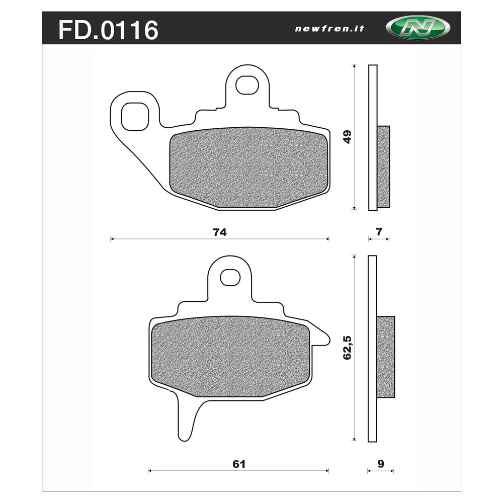 Newfren Brake Pads -Touring Organic
