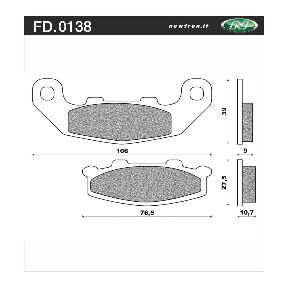 Newfren Brake Pads -Touring Organic